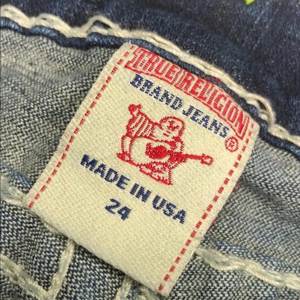 LIKE NEW TRUE RELIGION BILLY SUPER T SKINNY JEANS 24x33 🇺🇸 - Picture 4 of 14